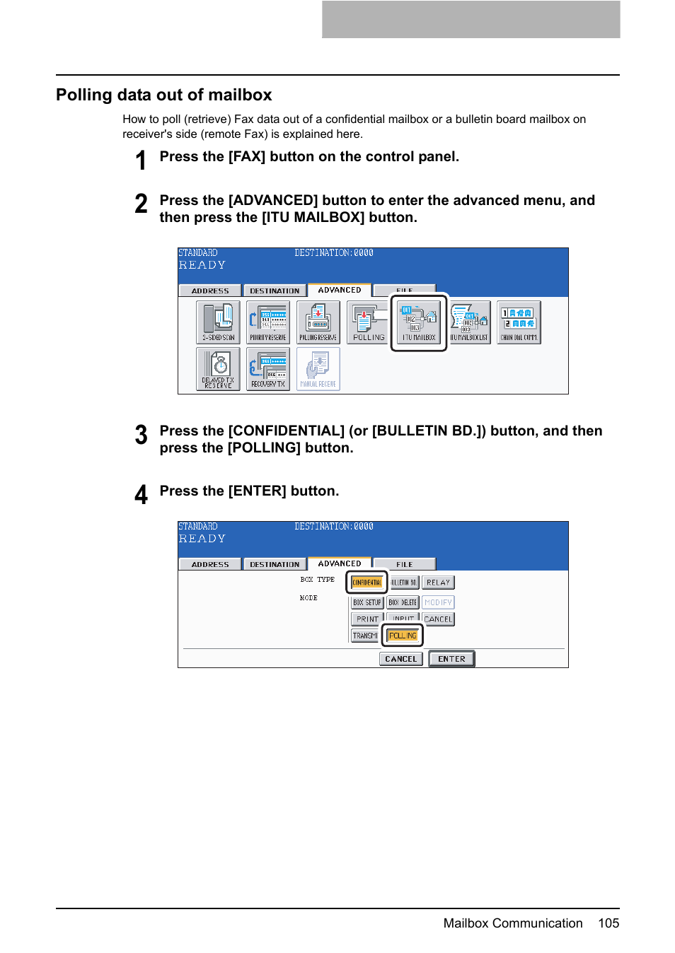 Polling data out of mailbox | Toshiba GD-1210 User Manual | Page 107 / 190