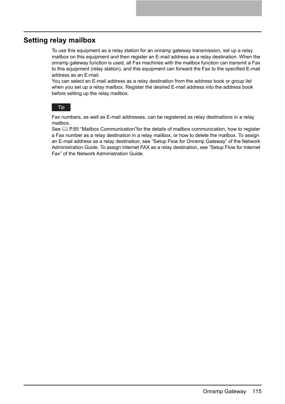 Setting relay mailbox | Toshiba GD-1210 User Manual | Page 117 / 190