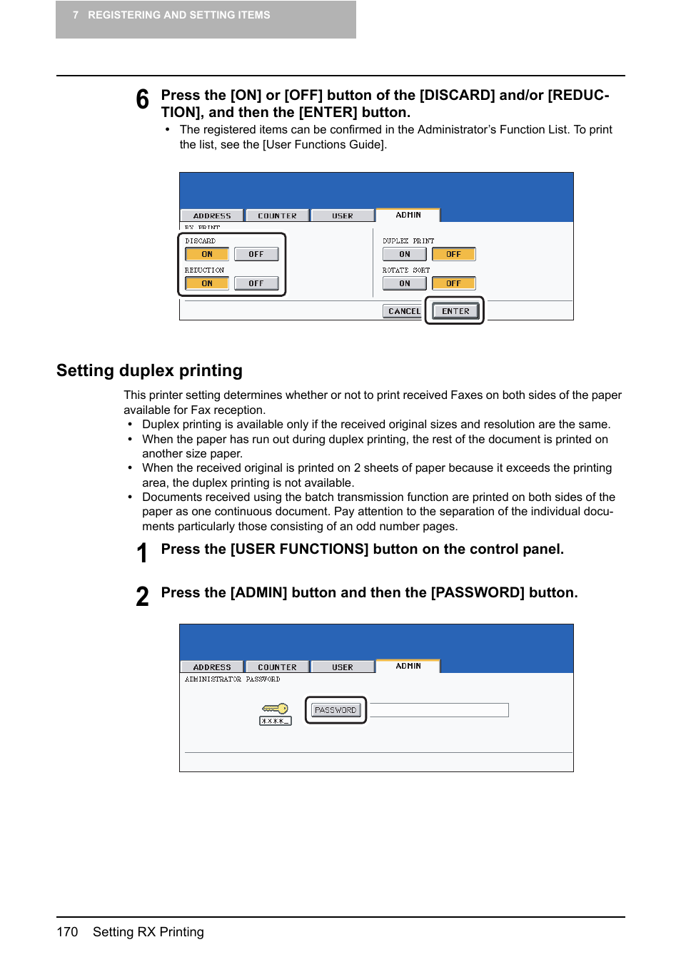 Setting duplex printing | Toshiba GD-1210 User Manual | Page 172 / 190
