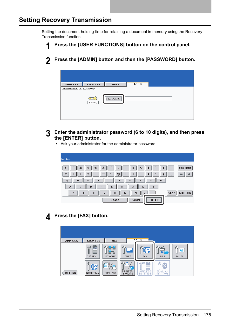 Setting recovery transmission | Toshiba GD-1210 User Manual | Page 177 / 190