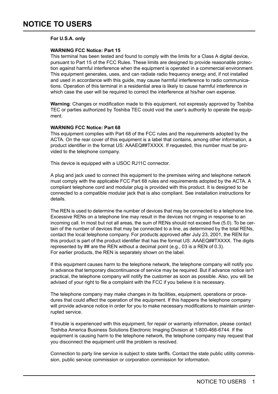 Notice to users | Toshiba GD-1210 User Manual | Page 3 / 190