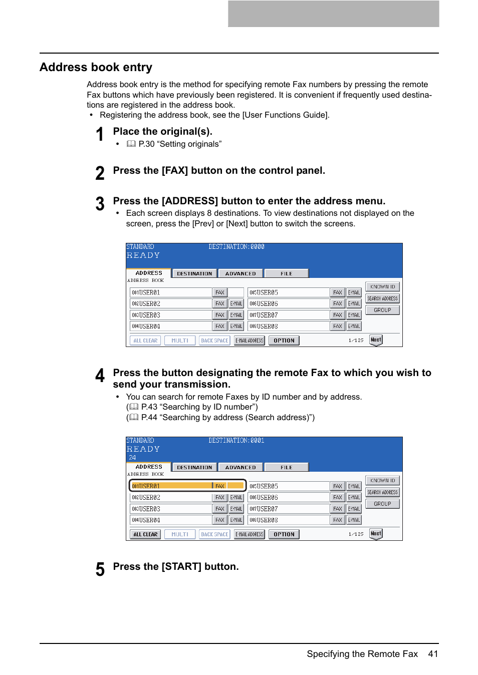 Address book entry, Ook ( p.41 “address book entry”) | Toshiba GD-1210 User Manual | Page 43 / 190