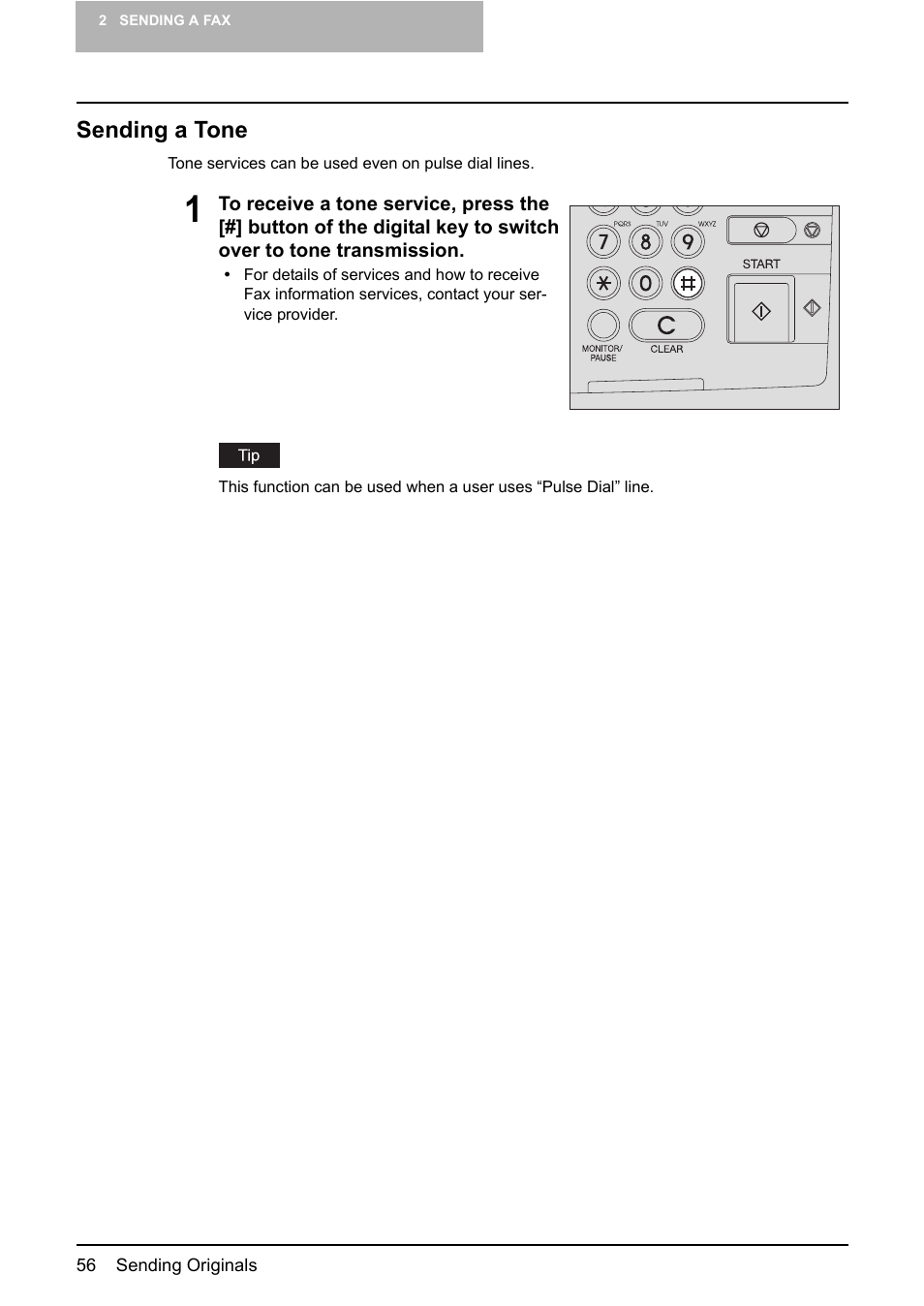 Sending a tone | Toshiba GD-1210 User Manual | Page 58 / 190