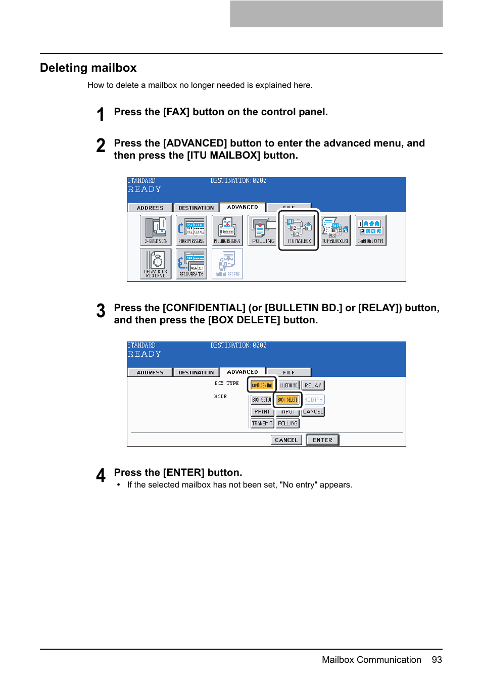 Deleting mailbox | Toshiba GD-1210 User Manual | Page 95 / 190