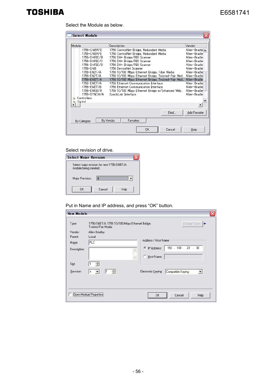 Toshiba Tosvert EtherNet/IP - Modbus TCP option IPE002Z User Manual | Page 57 / 89