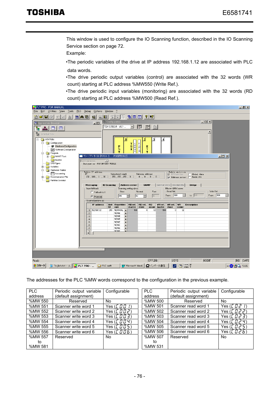 Configuring periodic variables | Toshiba Tosvert EtherNet/IP - Modbus TCP option IPE002Z User Manual | Page 77 / 89