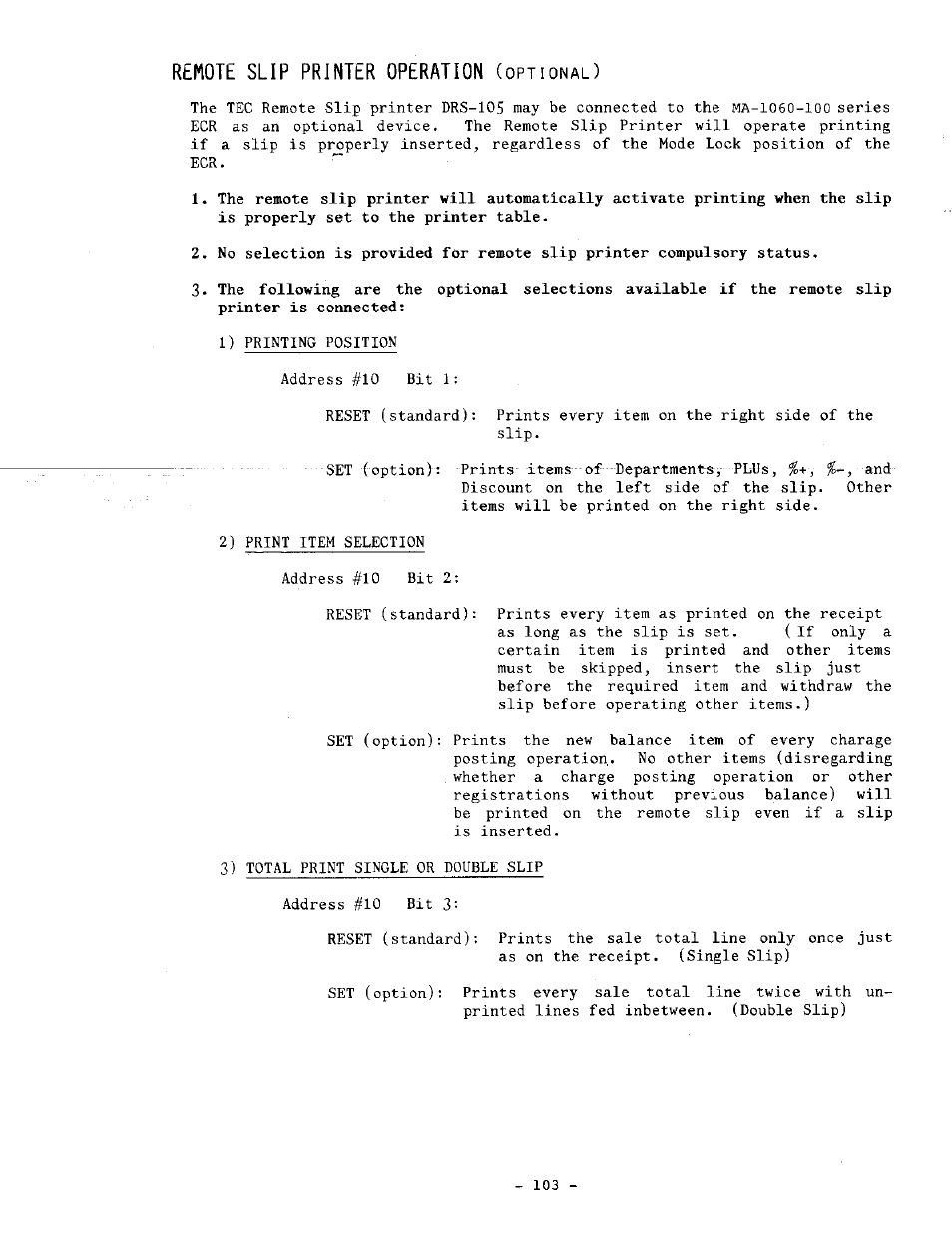 Remote slip printer operation | Toshiba TEC MA-1060-100 Series User Manual | Page 107 / 118