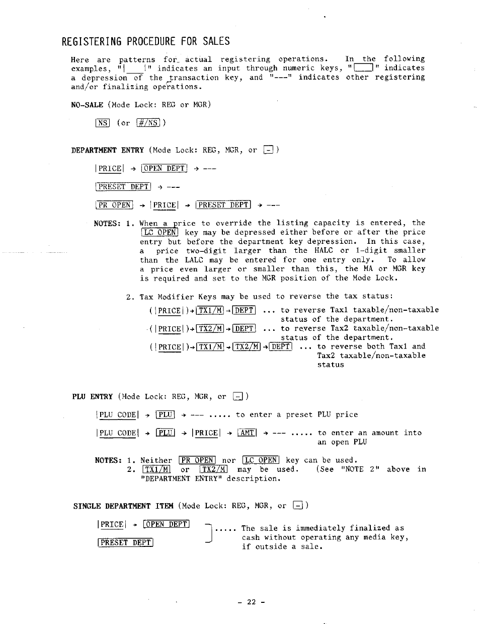 Registering procedure for sales | Toshiba TEC MA-1060-100 Series User Manual | Page 26 / 118