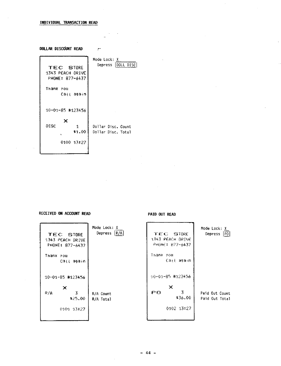 Тес store | Toshiba TEC MA-1060-100 Series User Manual | Page 48 / 118