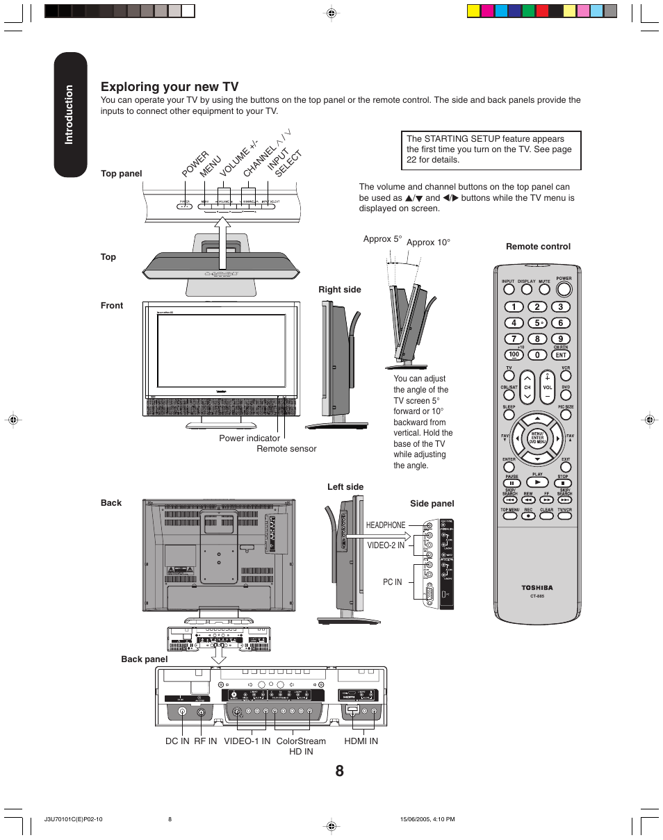 Exploring your new tv | Toshiba 20HL85 User Manual | Page 8 / 48