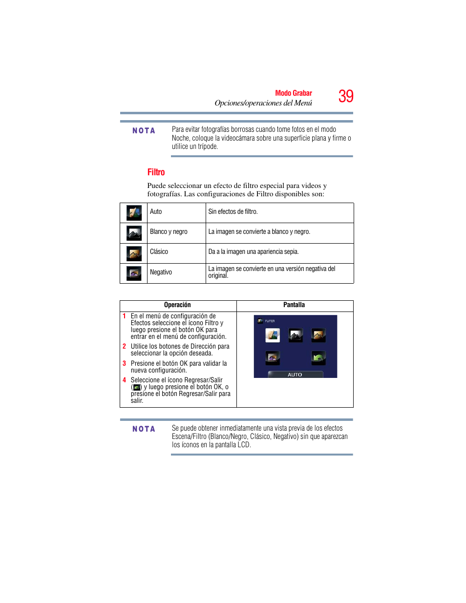 Filtro | Toshiba B10 User Manual | Page 111 / 145