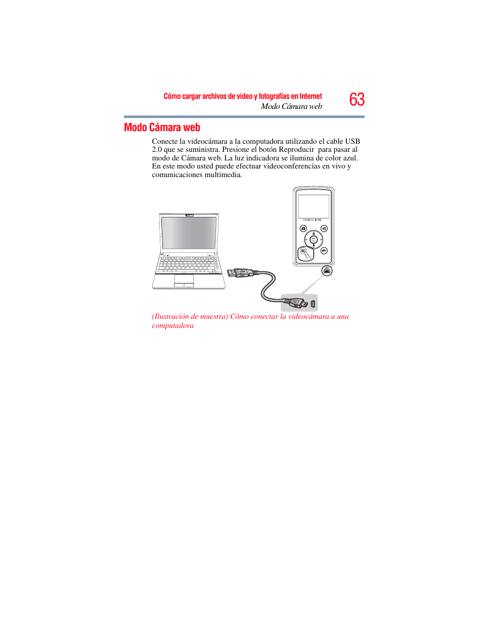Modo cámara web | Toshiba B10 User Manual | Page 135 / 145