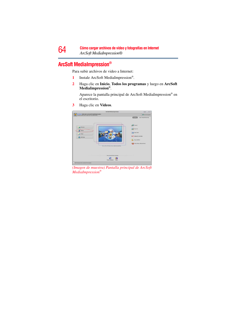 Arcsoft mediaimpression | Toshiba B10 User Manual | Page 136 / 145