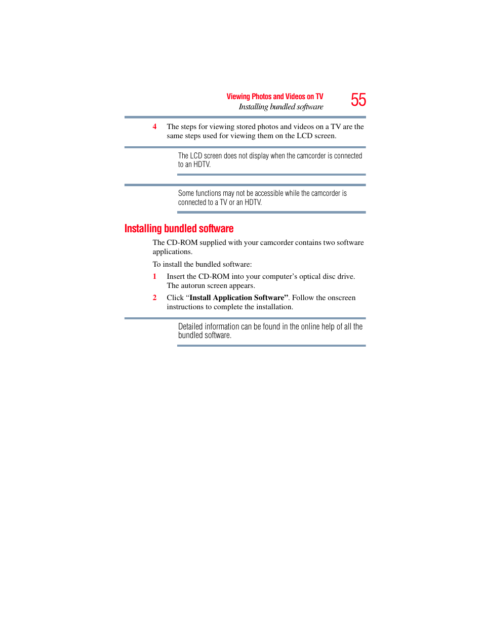 Installing bundled software | Toshiba B10 User Manual | Page 55 / 145