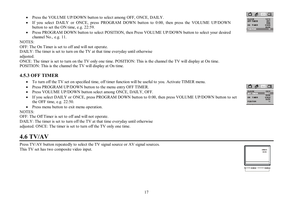 6 tv/av | Hyundai H-TV2105 User Manual | Page 17 / 48