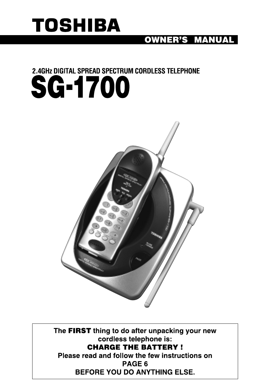 Toshiba SG-1700 User Manual | 20 pages