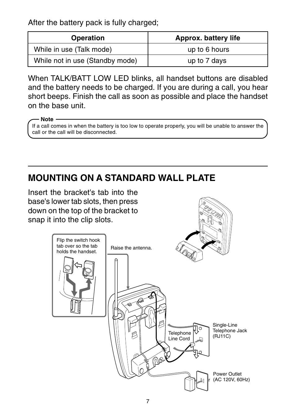 Wall mounting, Mounting on a standard wall plate | Toshiba SG-1700 User Manual | Page 8 / 20