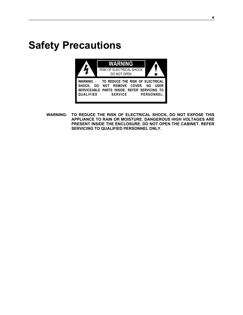 Safety precautions, Warning | Toshiba KV-PC 8GHO44-88 User Manual | Page 5 / 124