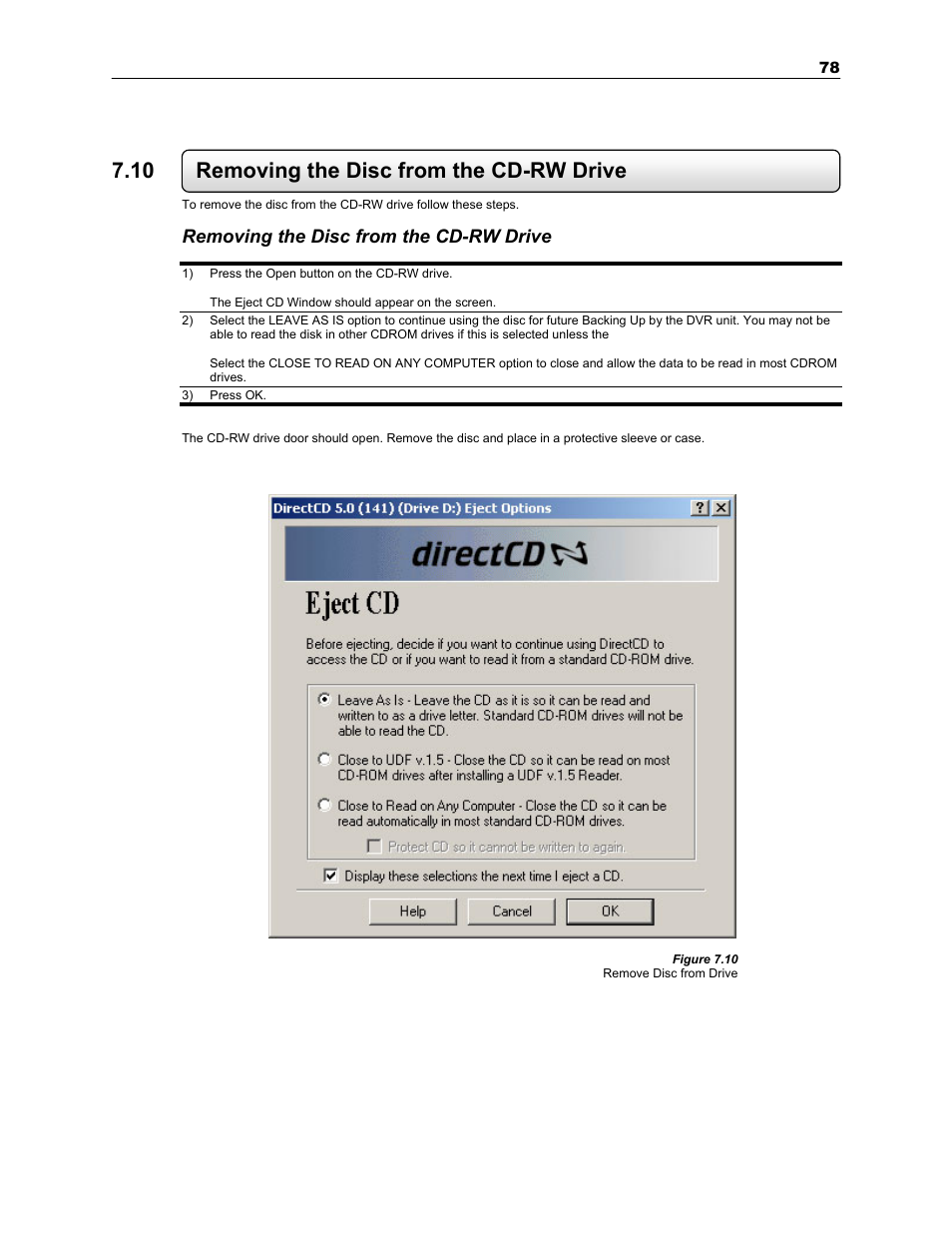 10 removing the disc from the cd-rw drive | Toshiba KV-PC 8GHO44-88 User Manual | Page 91 / 124