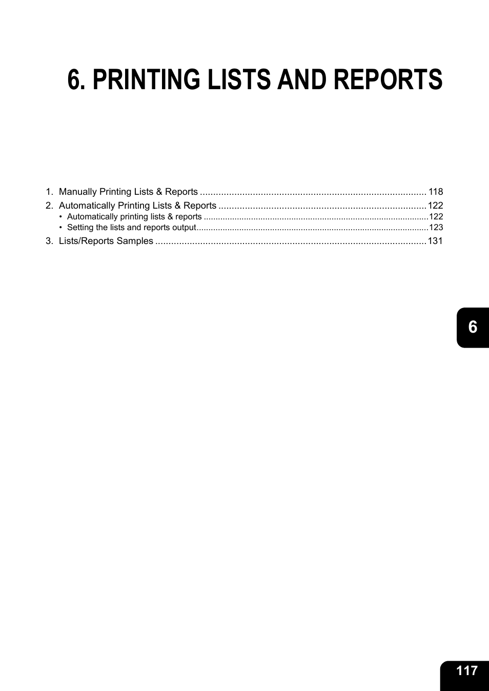 Printing lists and reports | Toshiba GD-1200 User Manual | Page 119 / 186