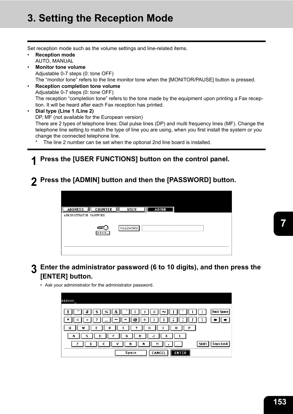 Setting the reception mode | Toshiba GD-1200 User Manual | Page 155 / 186