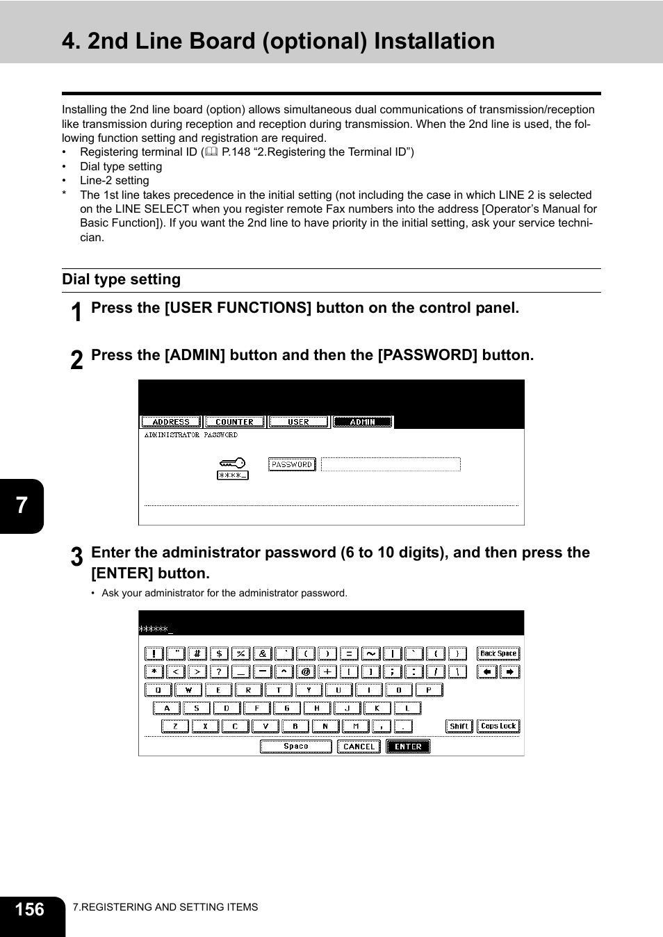2nd line board (optional) installation | Toshiba GD-1200 User Manual | Page 158 / 186