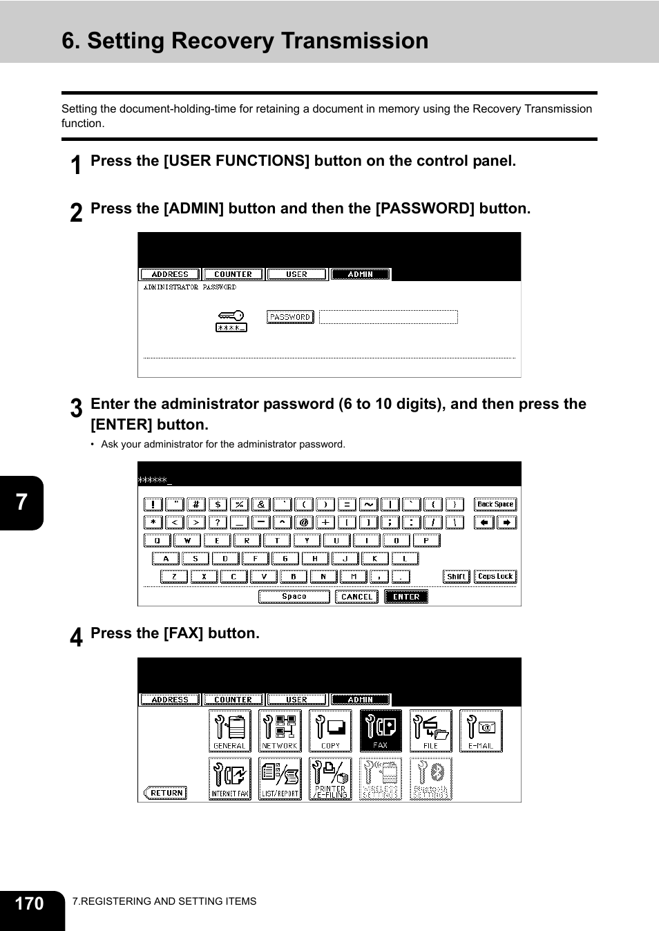 Setting recovery transmission | Toshiba GD-1200 User Manual | Page 172 / 186