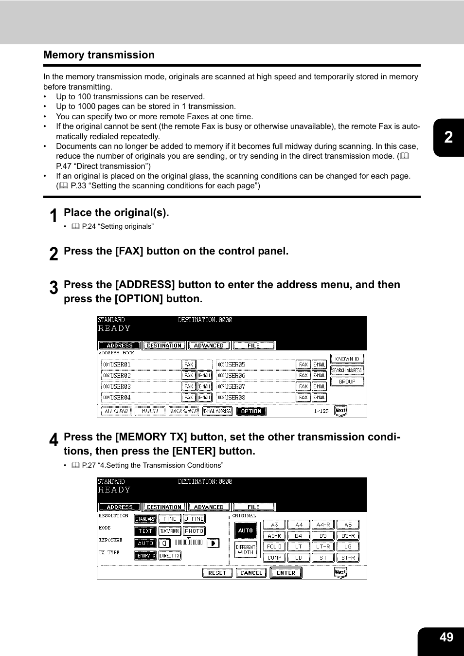 Memory transmission | Toshiba GD-1200 User Manual | Page 51 / 186