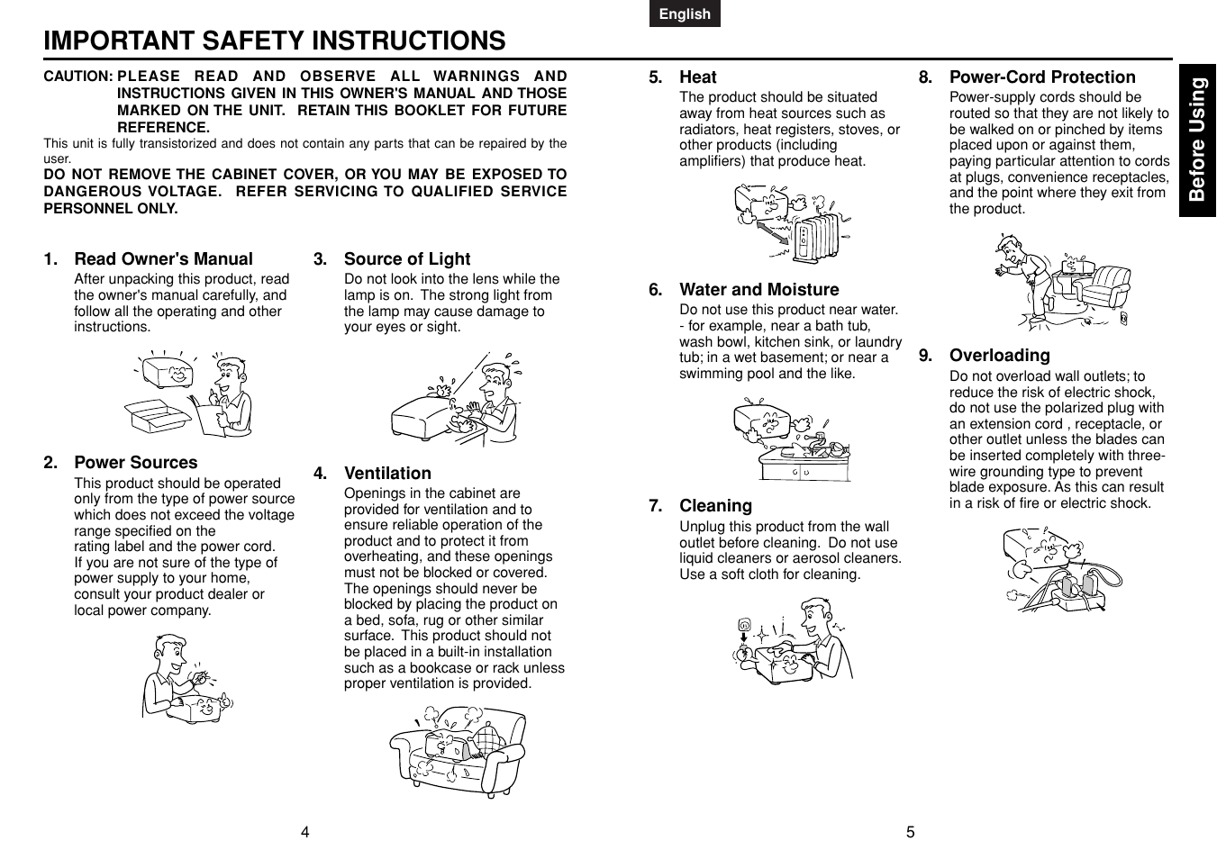 Important safety instructions | Toshiba TDP-MT400 User Manual | Page 3 / 23