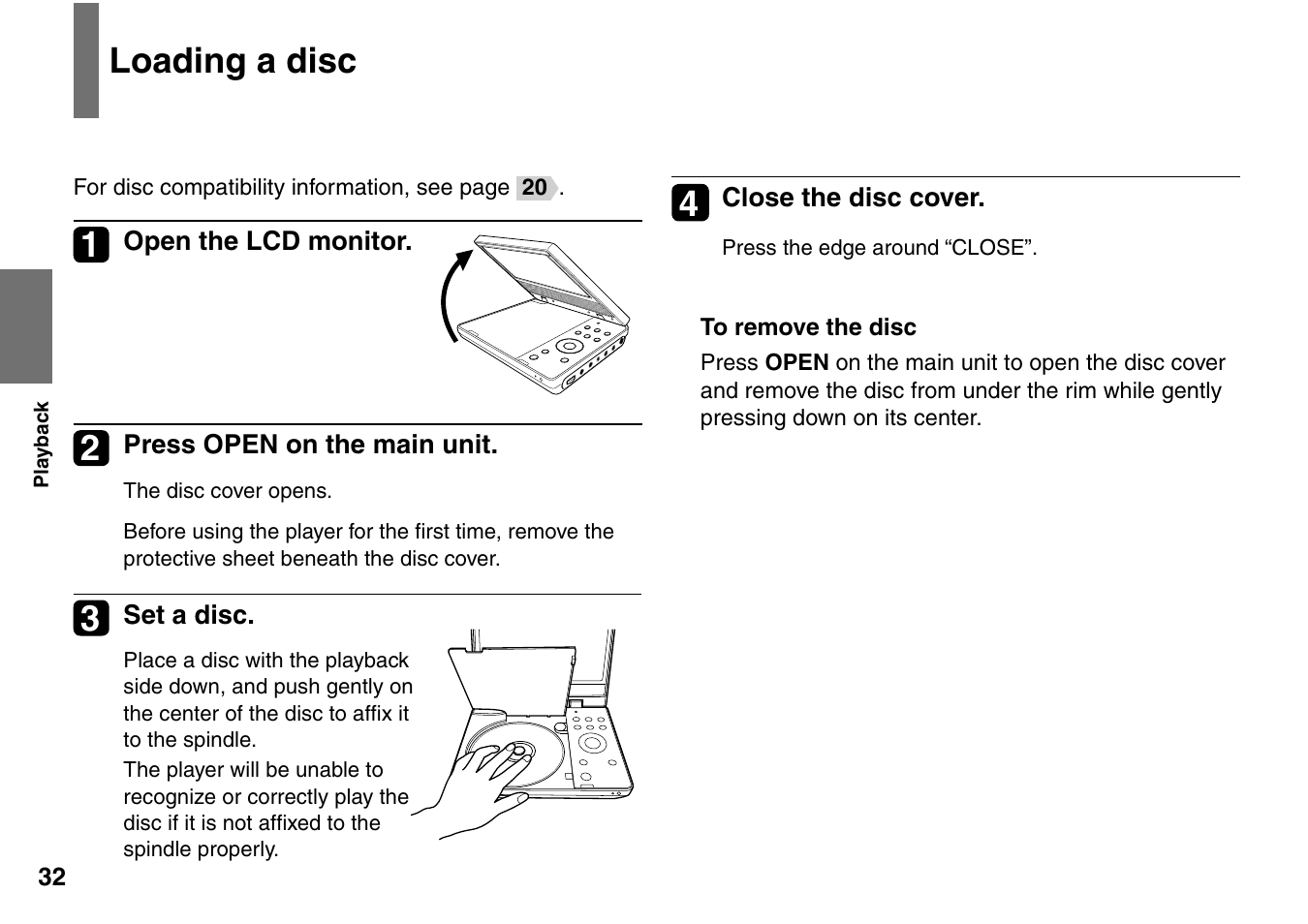 Loading a disc | Toshiba SD-P1707SR User Manual | Page 32 / 76