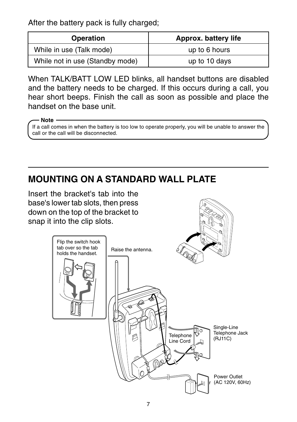 Wall mounting, Mounting on a standard wall plate | Toshiba SG-1701 User Manual | Page 8 / 20