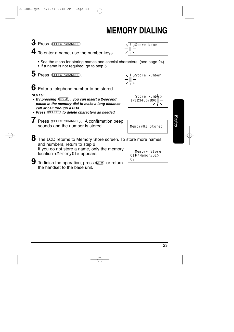 Toshiba SG-1801 User Manual | Page 23 / 42