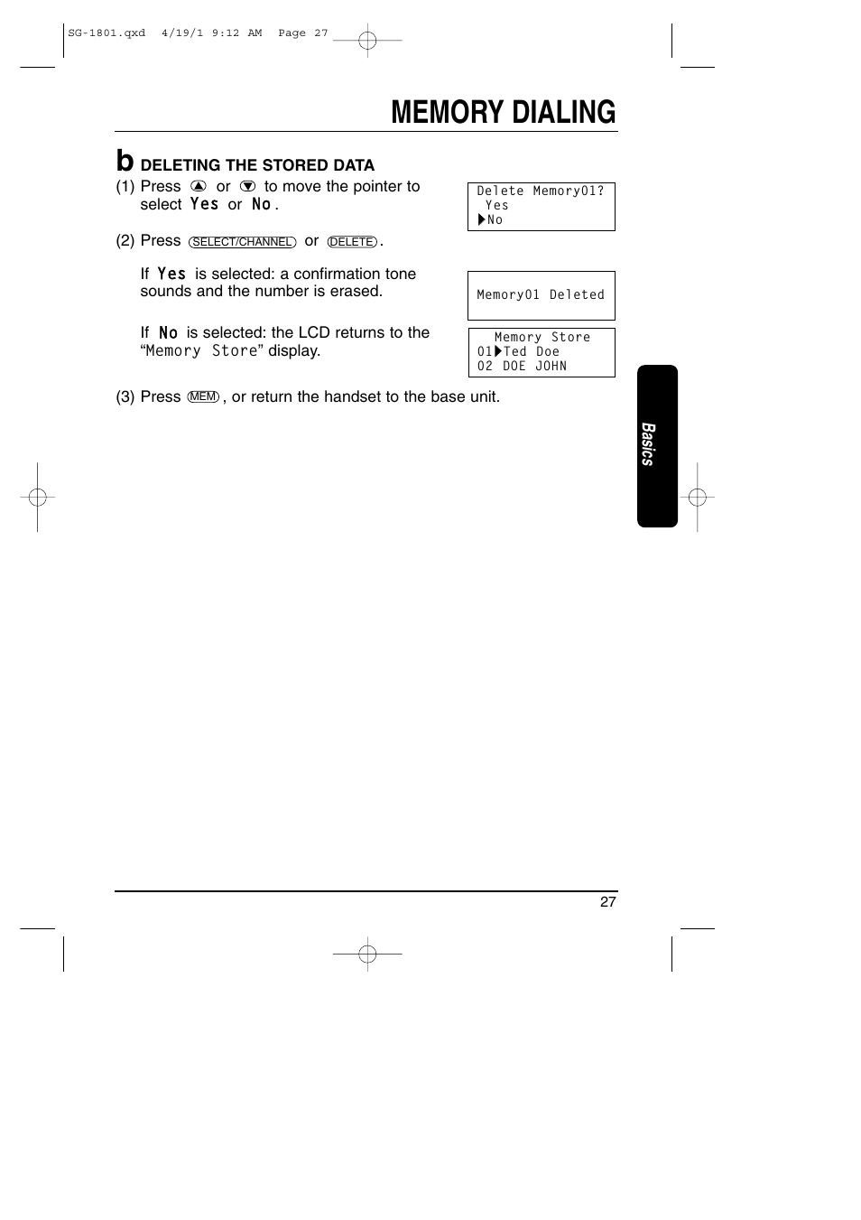 Toshiba SG-1801 User Manual | Page 27 / 42