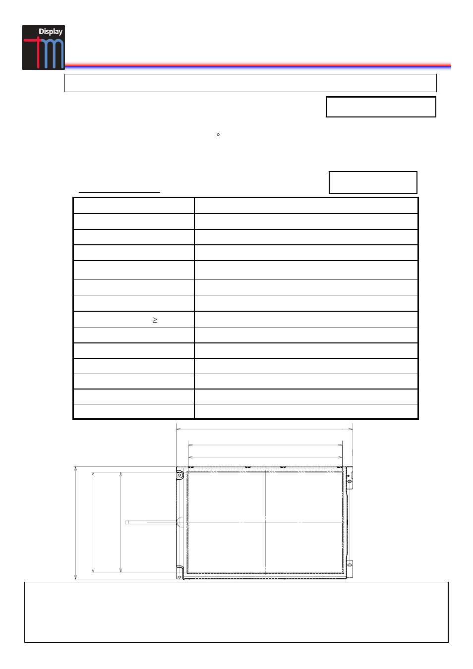 Toshiba LT104AC36000(P-SI TFT) User Manual | 1 page