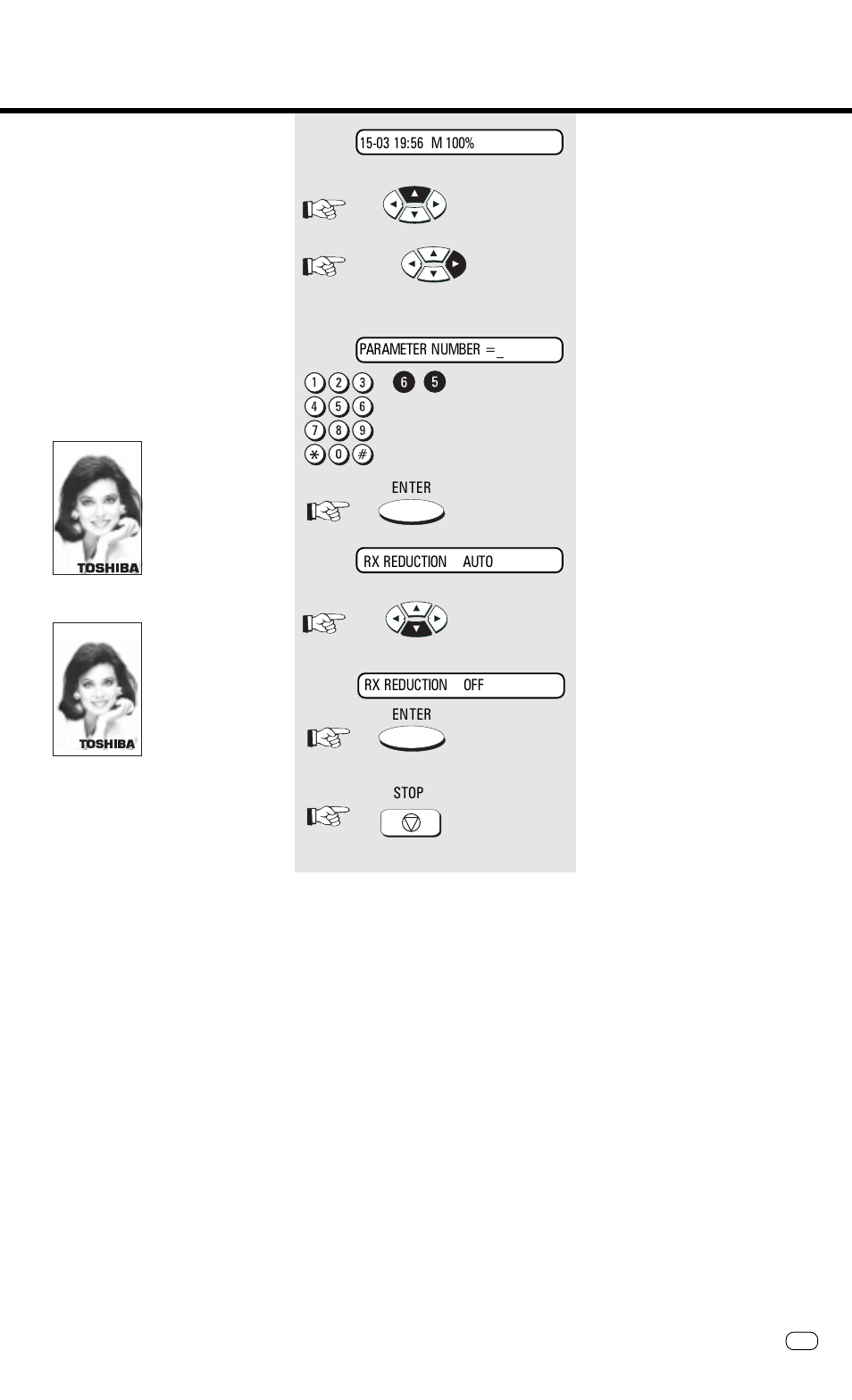 Reception reduction, Reception of documents | Toshiba TF 610 User Manual | Page 23 / 79