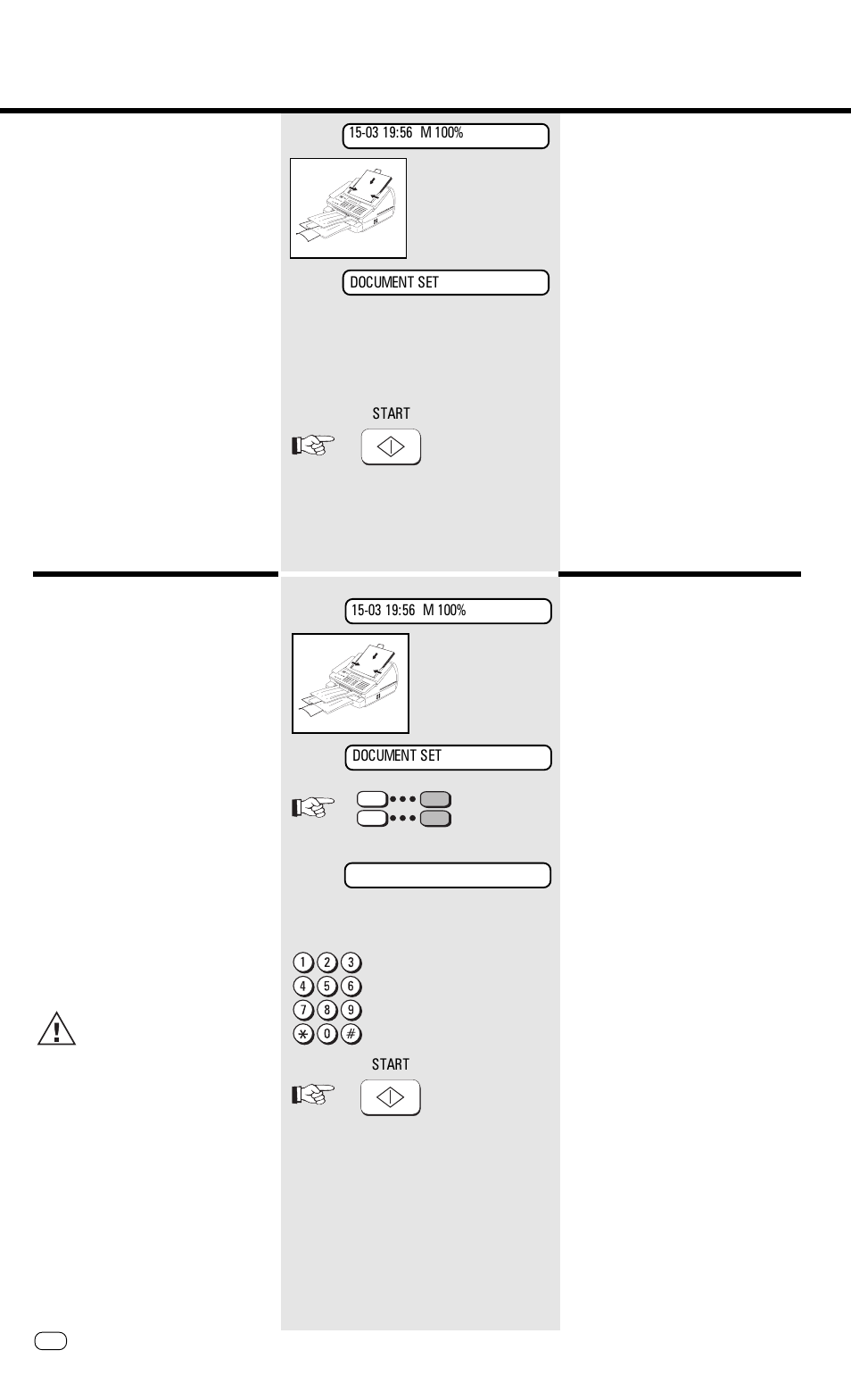 Transmission with telephone (manual transmission), Long dialling, Transmit documents | Toshiba TF 610 User Manual | Page 32 / 79