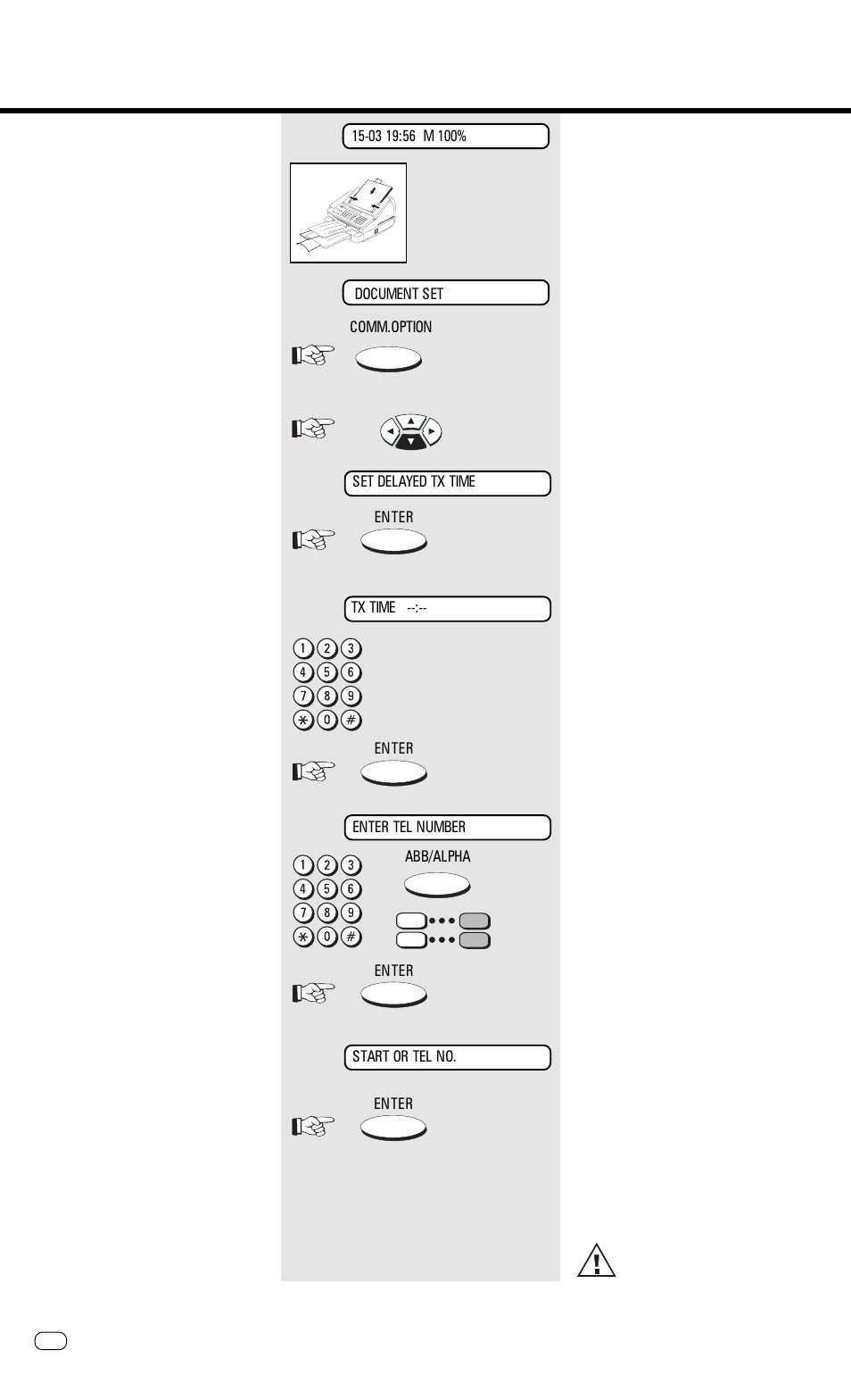 Delayed transmission, Transmit documents | Toshiba TF 610 User Manual | Page 36 / 79