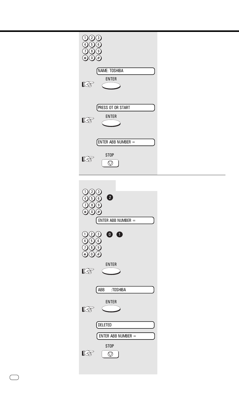 Store numbers | Toshiba TF 610 User Manual | Page 44 / 79