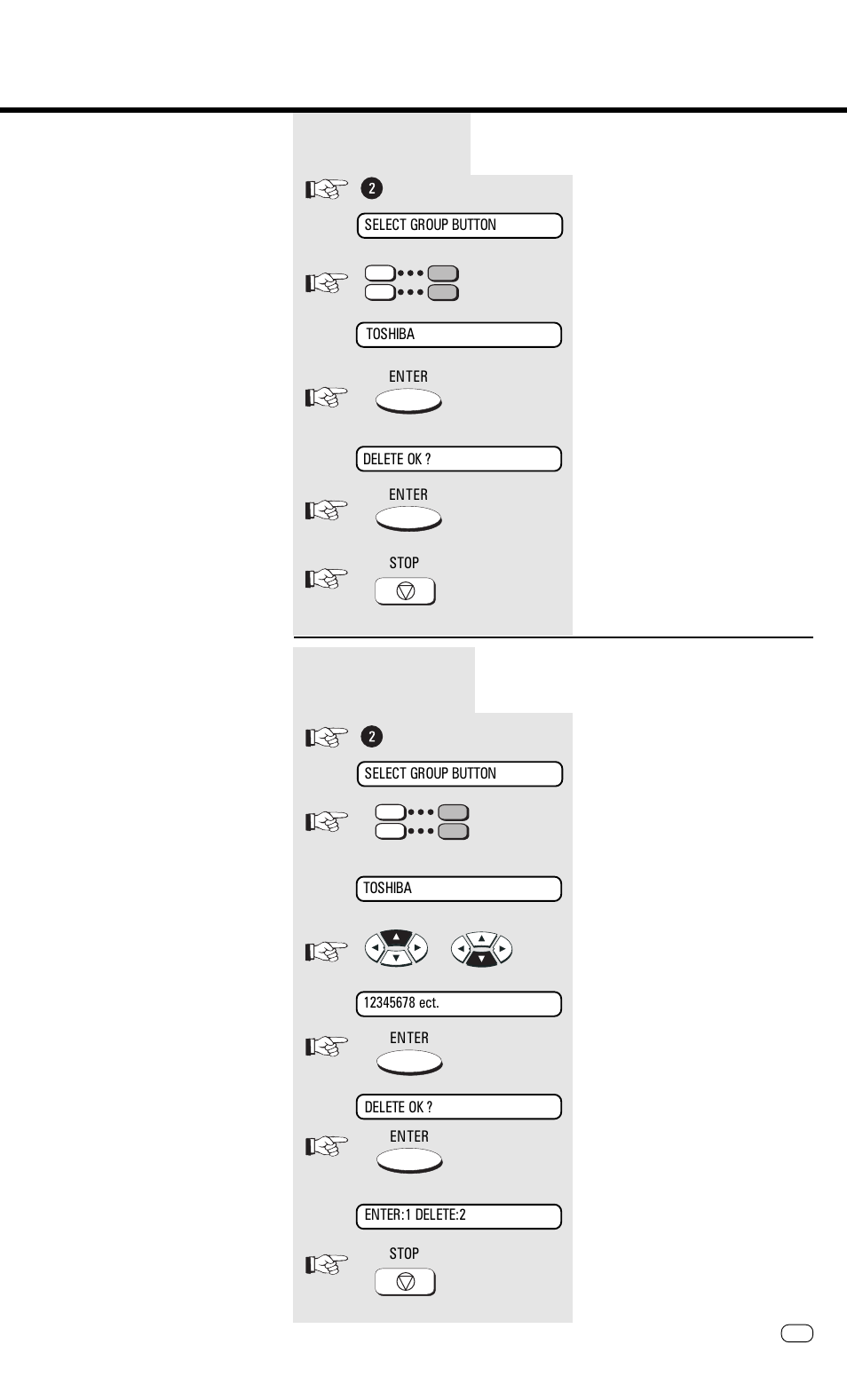 Go to b, Go to c, Store numbers | Toshiba TF 610 User Manual | Page 47 / 79