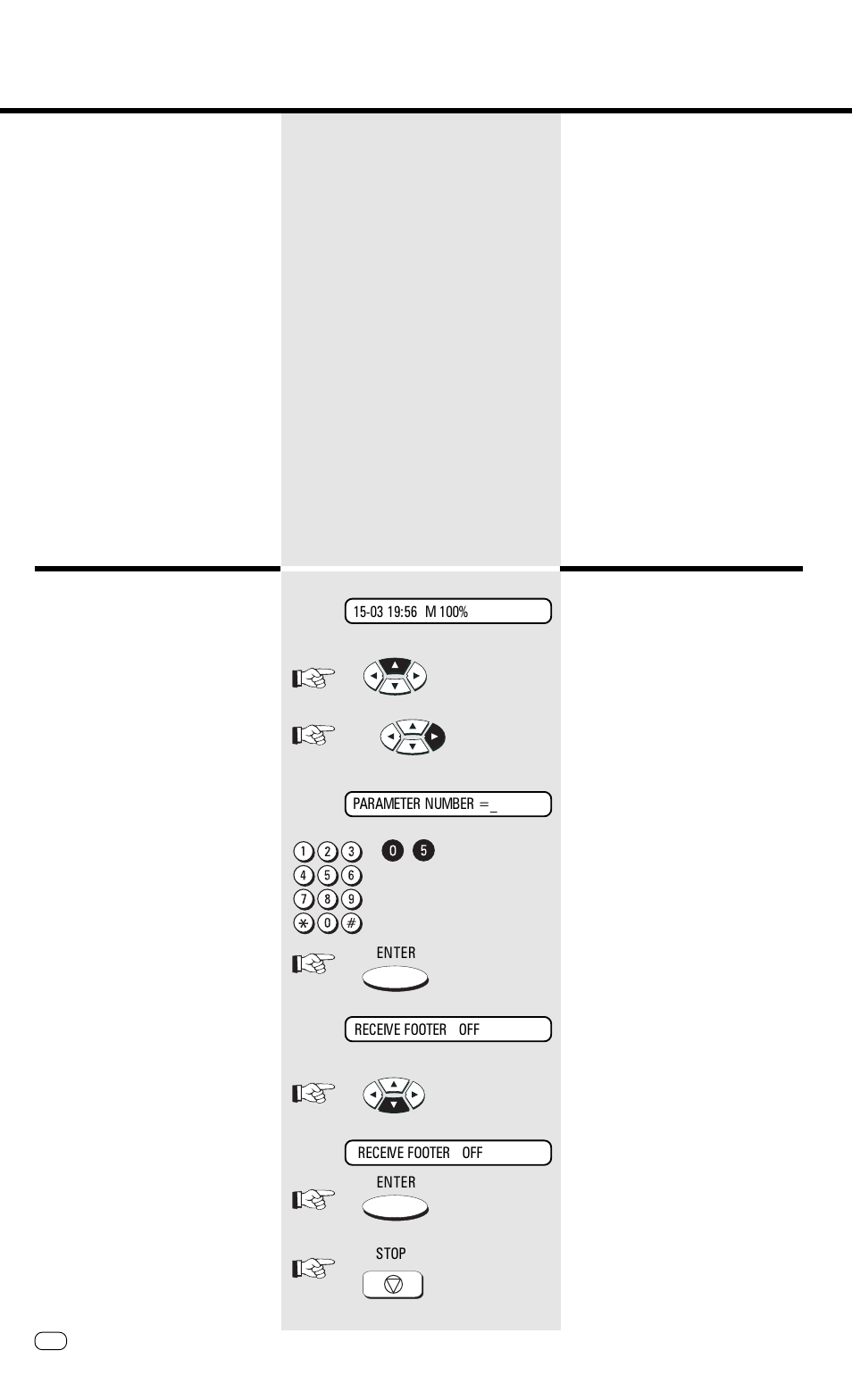 Connection to pabx, Receive footer on/off, Urther settings | Not operate perfectly, please refer to, For explanations concerning, Advanced settings | Toshiba TF 610 User Manual | Page 56 / 79