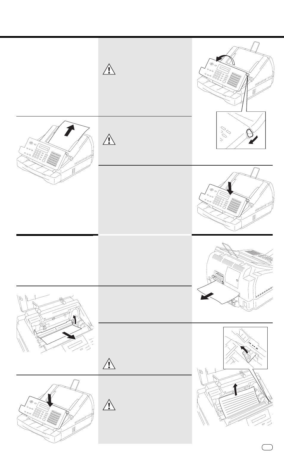 How to clear a recording paper jam, How to clear a paper jam, Remove the jammed paper | Possible problems | Toshiba TF 610 User Manual | Page 67 / 79