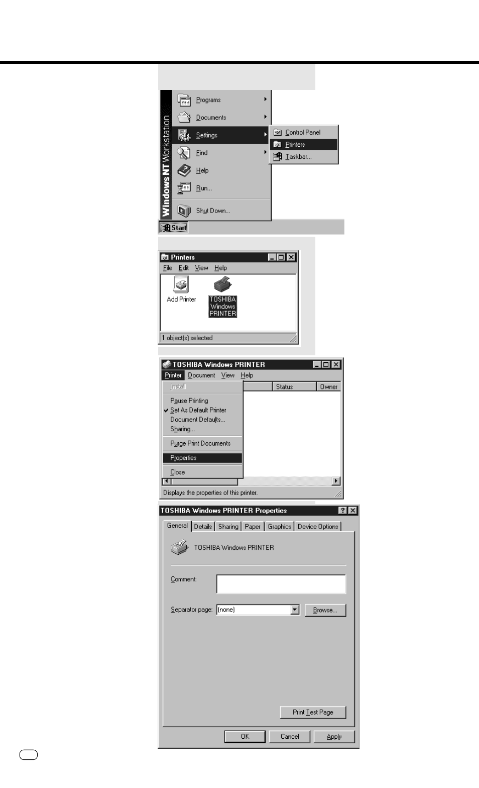 Settings of the printer driver, Your fax machine used as a pc printer | Toshiba TF 610 User Manual | Page 74 / 79