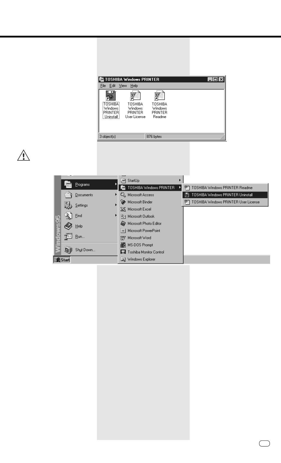 Delete printer driver, Your fax machine used as a pc printer | Toshiba TF 610 User Manual | Page 77 / 79