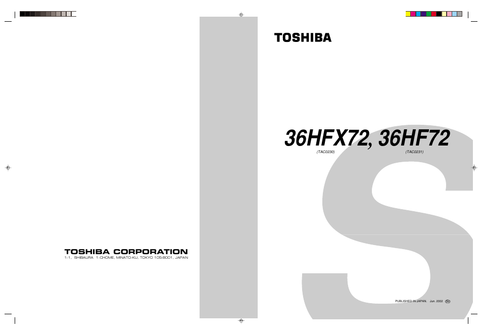 Service manual, 36hfx72, 36hf72 -- service manual, 36hfx72 | 36hf72, Color television | Toshiba N2PS CHASSIS 32HFX72 User Manual | Page 3 / 111