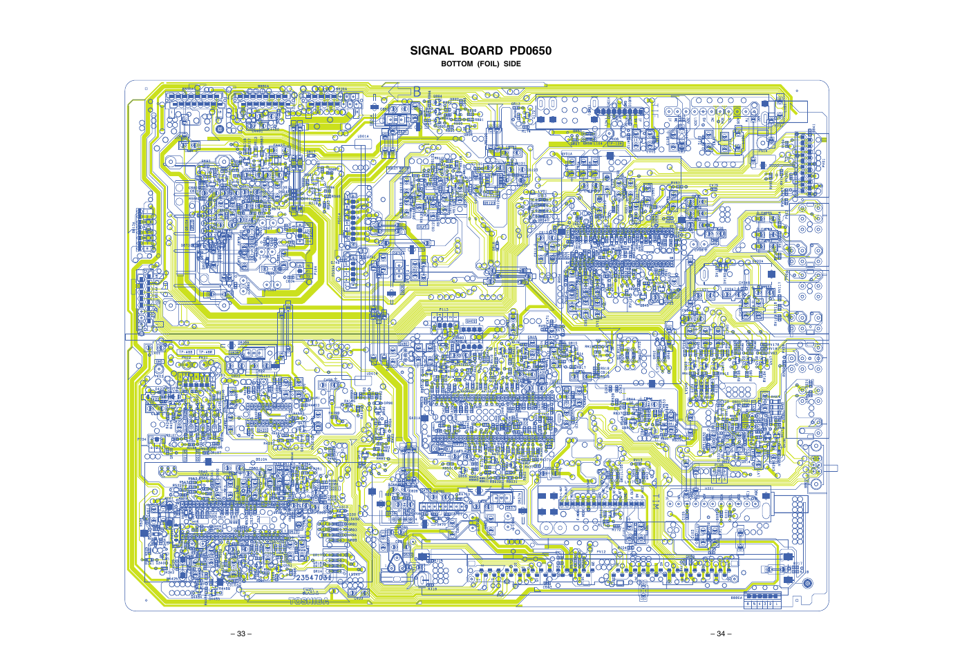 Pc boards bottom view, Signal board pd0650 | Toshiba N2PS CHASSIS 32HFX72 User Manual | Page 35 / 111