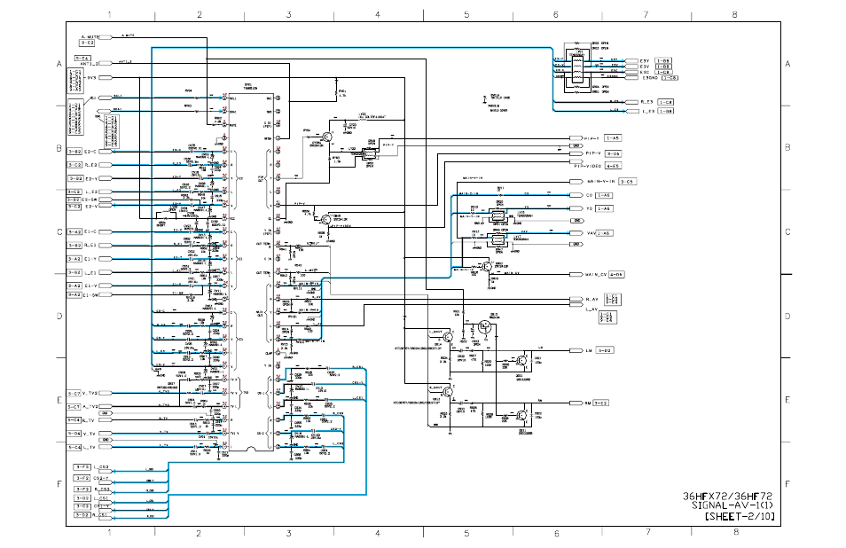 Signal circuit ( av-1 (1) ) [ sheet - 2/10, Qv01 signal sw | Toshiba N2PS CHASSIS 32HFX72 User Manual | Page 52 / 111