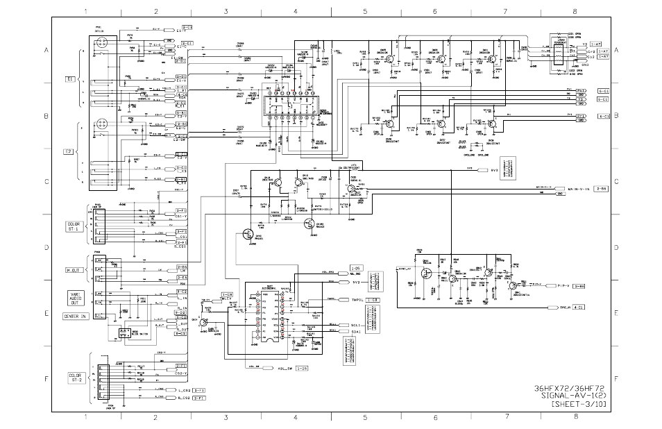 Signal circuit ( av-1 (2) ) [ sheet - 3/10, Qv02, Sig sw | Toshiba N2PS CHASSIS 32HFX72 User Manual | Page 55 / 111