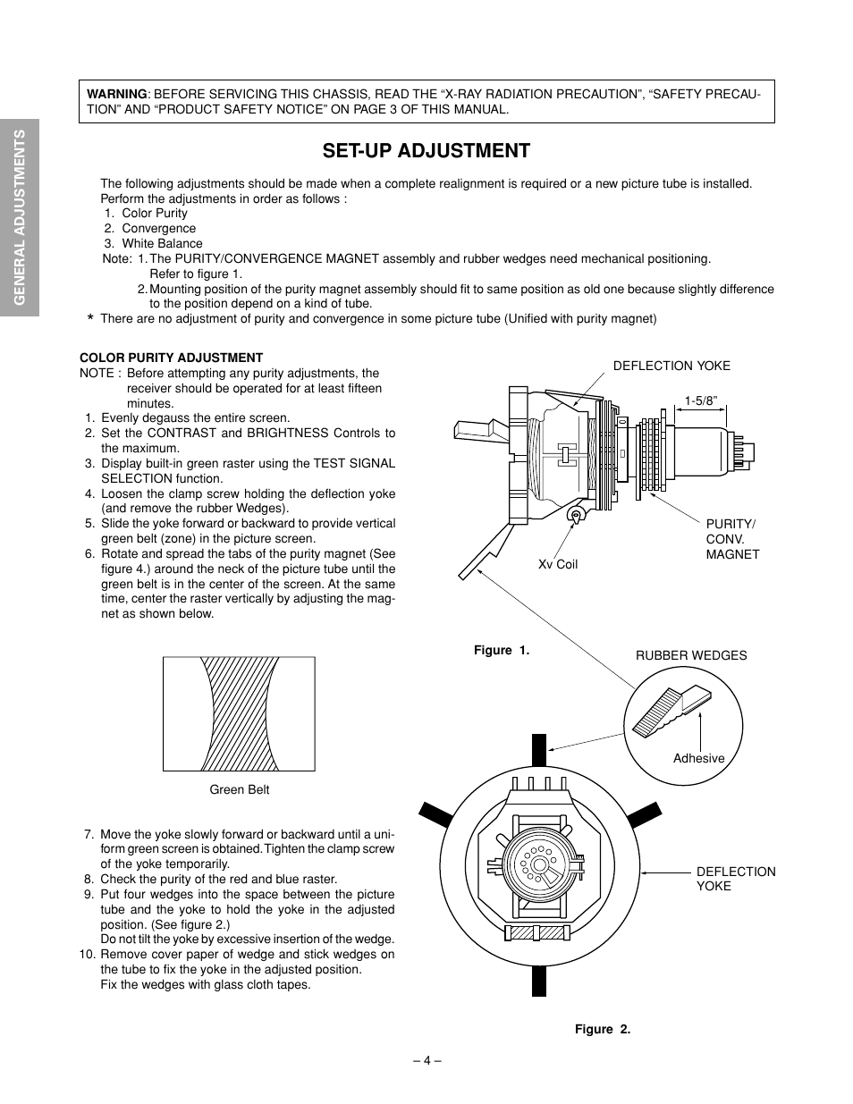 Set-up adjustment | Toshiba N2PS CHASSIS 32HFX72 User Manual | Page 6 / 111