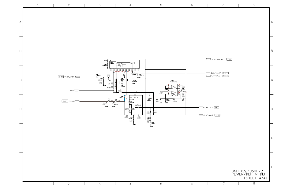 Power / def circuit ( v-def ) [ sheet - 4/4, Q301, V output | Toshiba N2PS CHASSIS 32HFX72 User Manual | Page 88 / 111