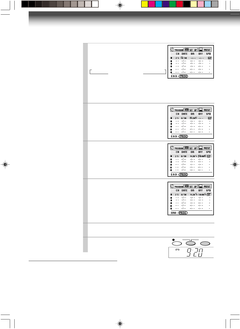 Timer program recording (continued) | Toshiba W-727 User Manual | Page 26 / 46